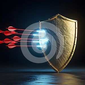 Massive Golden Shield Protecting Glowing API Endpoints from Attacks