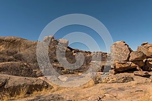 Massive granite rock formation in the Erongo Mountains, Namibia