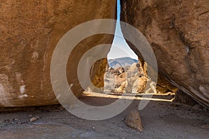 Massive granite rock formation in the Erongo Mountains, Namibia