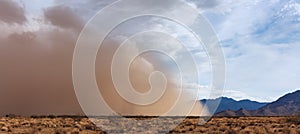 Haboob dust storm in the desert photo