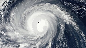 A Massive Hurricane is Churning in the Atlantic, With Its Pronounced Eyewall and Outer Rain Bands Creating a Striking photo