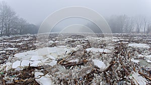 Massive ice floes on Tisza river