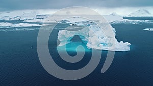 Massive iceberg drifting in open water, Antarctica