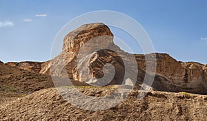 Massive Limestone Outcropping  in the Negev Desert in Israel