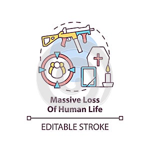 Massive loss of human life concept icon photo