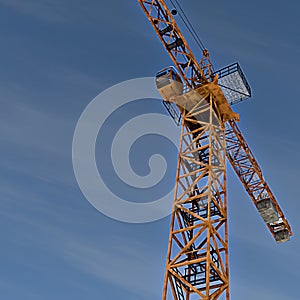massive orange crane