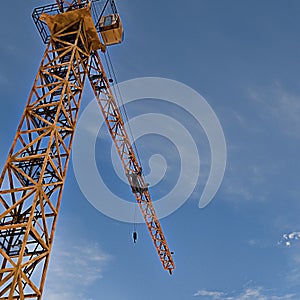 massive orange crane