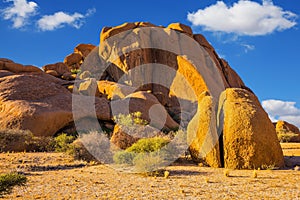 The massive outcrops in the Namib