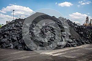 massive pile of coal, ready for shipment