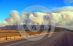 Massive Plumes of Brush Fire Smoke photo