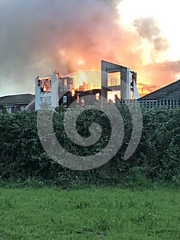 Massive residential fire photo
