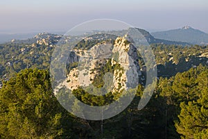 Massive rock formation near Les Baux de Provence