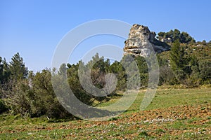 Massive rock formation near Les Baux de Provence