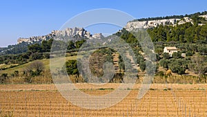 The massive rock of Les Baux de Provence