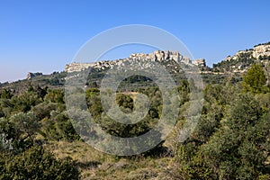 The massive rock of Les Baux de Provence