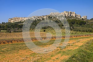 The massive rock of Les Baux de Provence