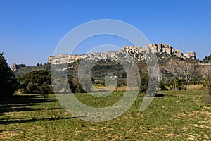 The massive rock of Les Baux de Provence