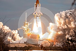 Space Shuttle Launch: Powerful Ascent into the Atmosphere