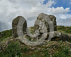 Massive rocks in the archaeological site of Phoinike in Albania