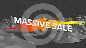 Massive Sale graphic on grey background