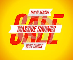 Massive savings sale banner.