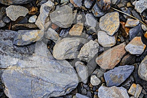 Massive shards of rocks on the shore