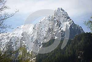 Massive Snowy Mountain Cliffs