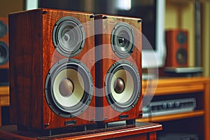 Massive speakers enhancing power and intensifying sound for impactful audio experience