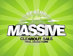Massive spring sale design template photo