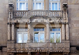 Massive stone balcony