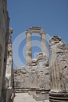 Massive stone columns of the Apollo temple