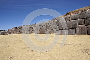 Massive stone Inca fortress walls