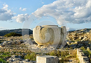 Massive stone vase in Amathus ruins, Cyprus