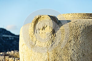 Massive stone vase in Amathus ruins, Cyprus