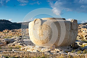 Massive stone vase in Amathus ruins, Cyprus