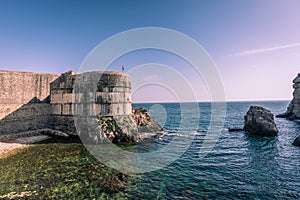 Massive stone walls of the Dubrovnik Old Town