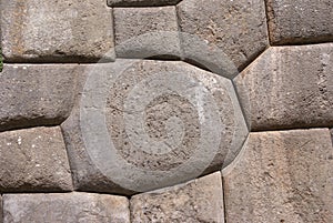 Massive stones in Inca fortress walls