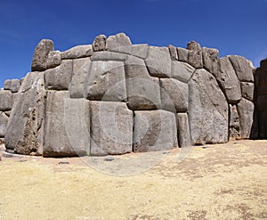 Massive stones in Inca fortress walls