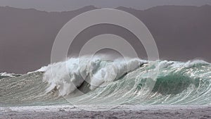 Massive Waimea Bay storm surf