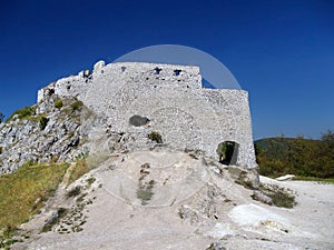 Massive walls of Cachtice Castle, Slovakia