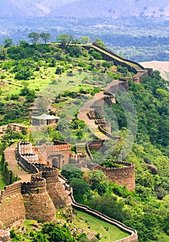 Massive walls of Kumbhalgarh Fort, India