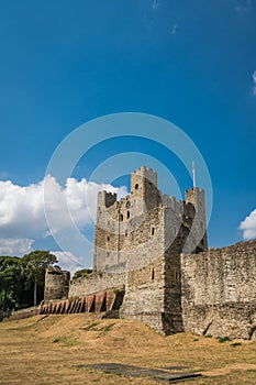 Massive walls of the Rochester castle