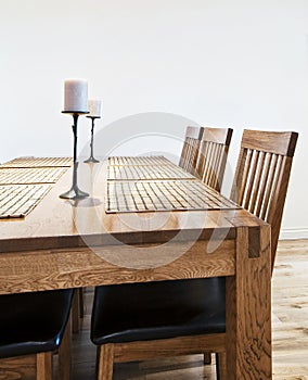 Massive wood dining table photo