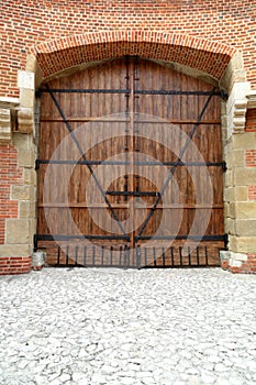 Massive wooden door