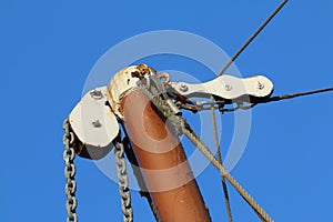 Mast Boom Mizzen Rigging of a Thames sailing barge