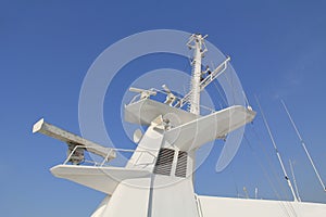 Mast of a Cruise Ship with Copy Space