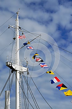 Mast and maritime signal flags