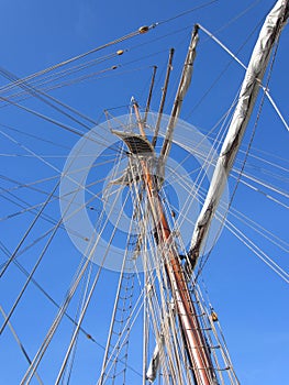 Mast of an old sailing ship