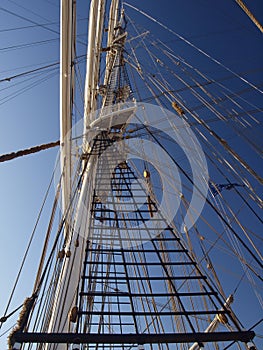 Mast of an old sailsboat