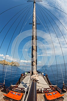 Mast of pinisi boat Indonesia